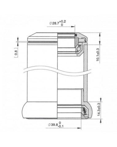 Juego de dirección Deda Classic, para tubos de 44mm, POB