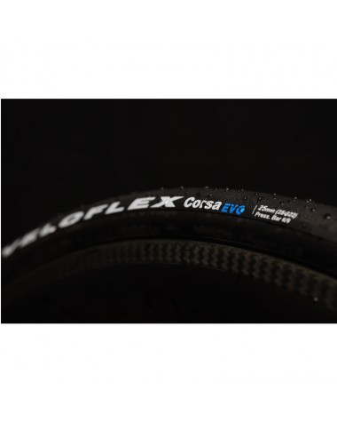 Neumático Veloflex Corsa Evo, 700x25c, Ruta, Negro, 220 gr.
